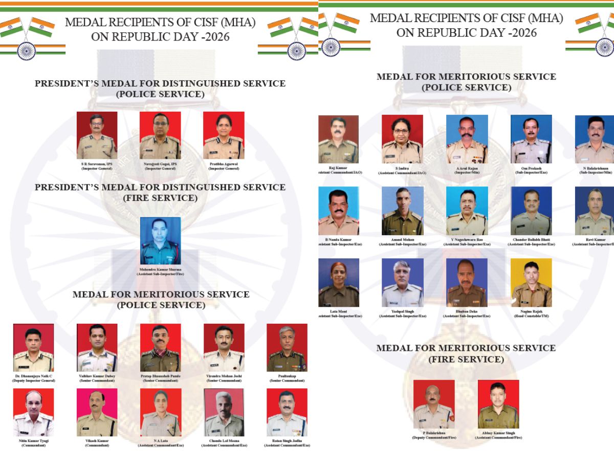 Republic Day Awards: CISF Officers Honored with Top National Awards