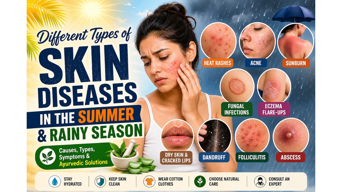 Different types of skin diseases in the Summer and Rainy Season