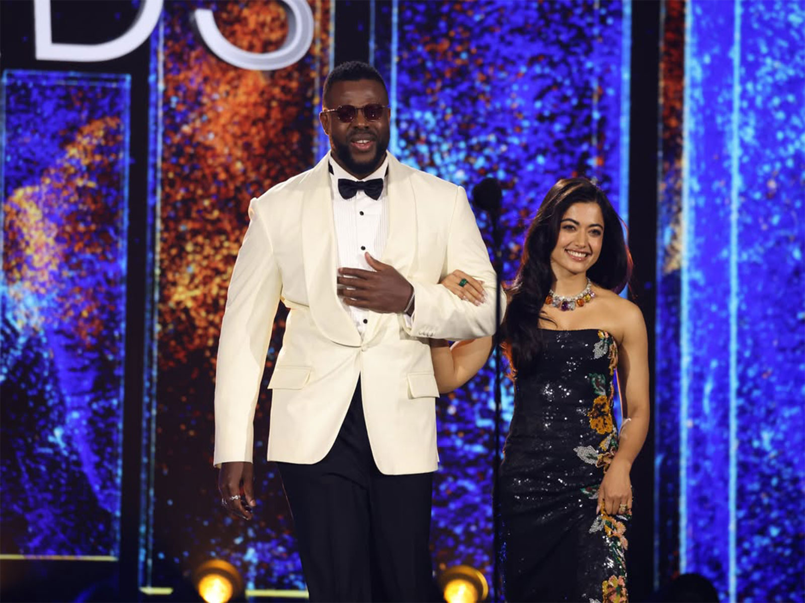 Rashmika Mandanna with Hollywood actor Winston Duke at Anime Awards (Photo/Instagram@winstoncduke)