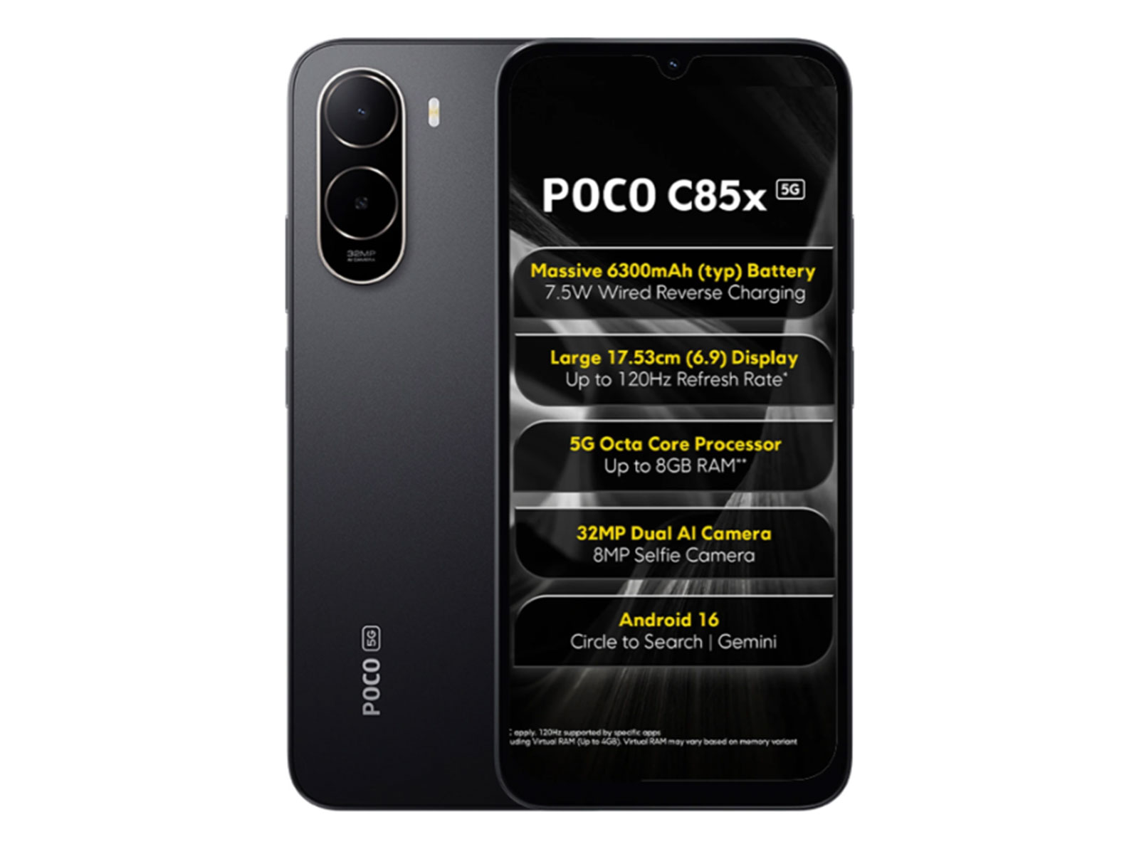POCO C85x 5G (Image source: POCO) POCO C85x 5G (Image source: POCO)