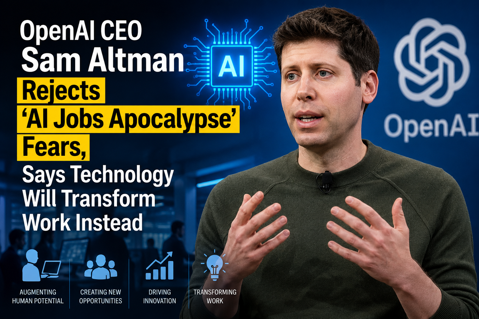 OpenAI CEO Sam Altman Rejects ‘AI Jobs Apocalypse’ Fears, Says Technology Will Transform Work Instead