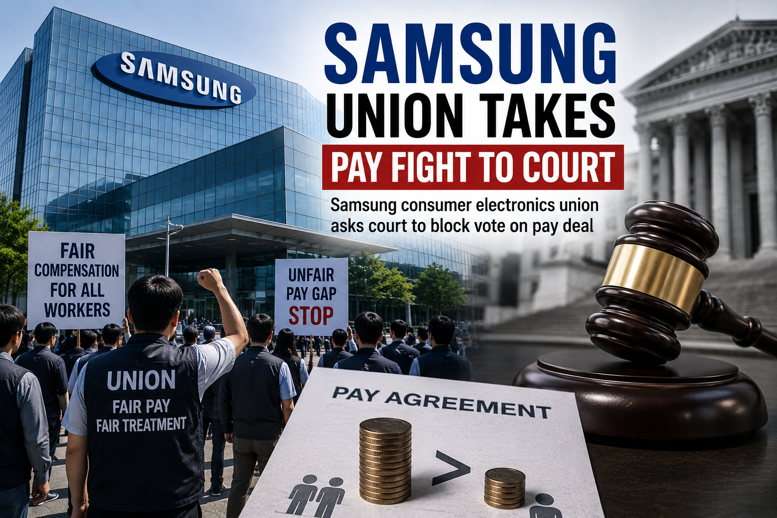 Samsung Consumer Electronics Union Seeks Court Order to Block Pay Deal Vote Amid Labor Dispute