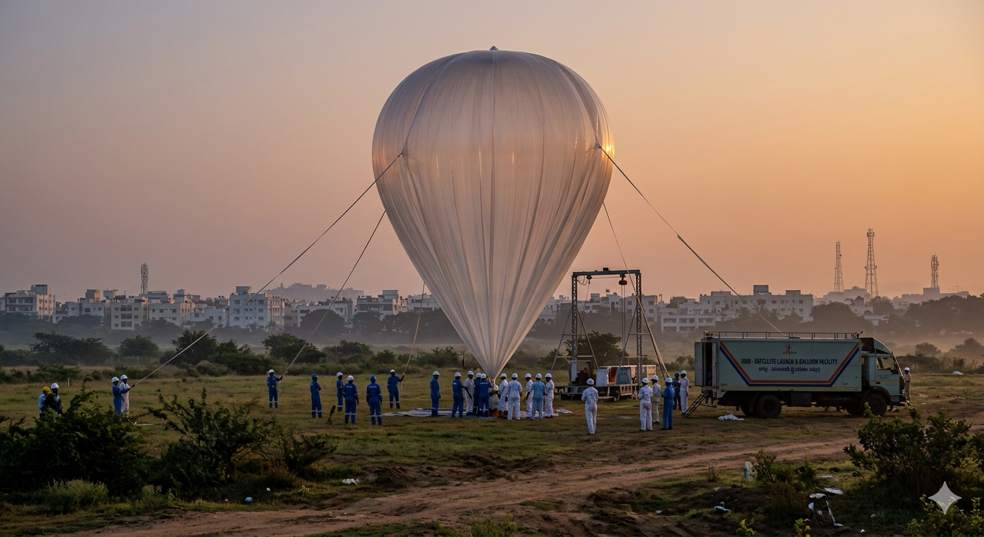 "India to become $40 billion space industry," says Ram Mohan Naidu after launching country's first Super Pressure Balloon in Vijayawada