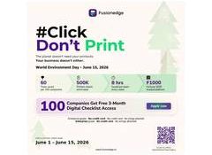 FusionEdge CAFM Platform Launches #ClickDontPrint Campaign- 100 Companies to Get Free Digital Checklist Access This World Environment Day 2026