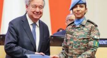 Indian woman peacekeeper Major Abhilasha Barak honoured with UN Military Gender Advocate Award