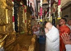 Union Home Amit Shah offers prayers at Lord Ayyappa Temple in Delhi, inaugurates Sabareesam Complex
