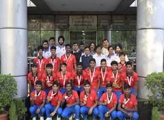 Union Sports Minister Mandaviya felicitates men's, women's teams for medal winning performances in Under-18 Hockey Asia Cup