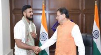 Basketball player Ulhas KS honoured by Uttarakhand CM Pushkar Dhami for international achievements