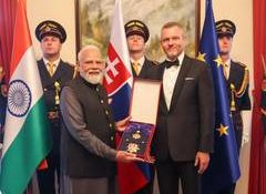 Slovakia confers highest civilian honour 'Order of the White Double Cross' on PM Modi