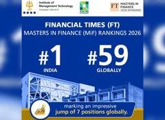 IMT Ghaziabad Ranked No. 1 in India and No. 59 Globally in the Financial Times Masters in Finance (MiF) Rankings 2026