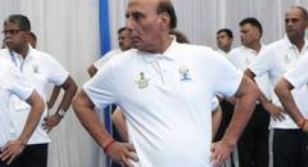 Defence Minister Rajnath Singh takes part in Yoga Day celebrations in Shillong, highlights role of yoga in physical and mental fitness