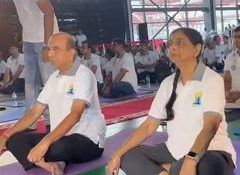Indian envoy Dinesh Trivedi joins participants in International Yoga Day event in Dhaka