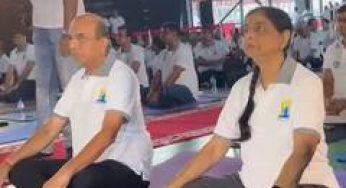 Indian envoy Dinesh Trivedi joins participants in International Yoga Day event in Dhaka