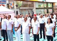 US: Om' resonates at Times Square as yogis celebrate International Day of Yoga