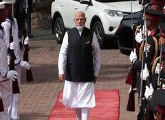 PM Modi receives Guard of Honour at State House in Seychelles