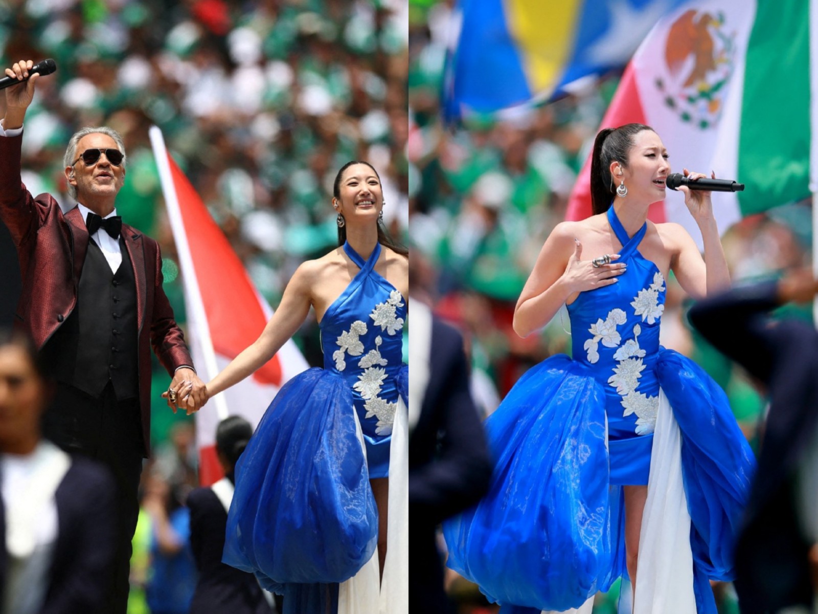 Andrea Bocelli, Ejae perform at FIFA opening ceremony (Photo/Reuters) Andrea Bocelli, Ejae perform at FIFA opening ceremony (Photo/Reuters)