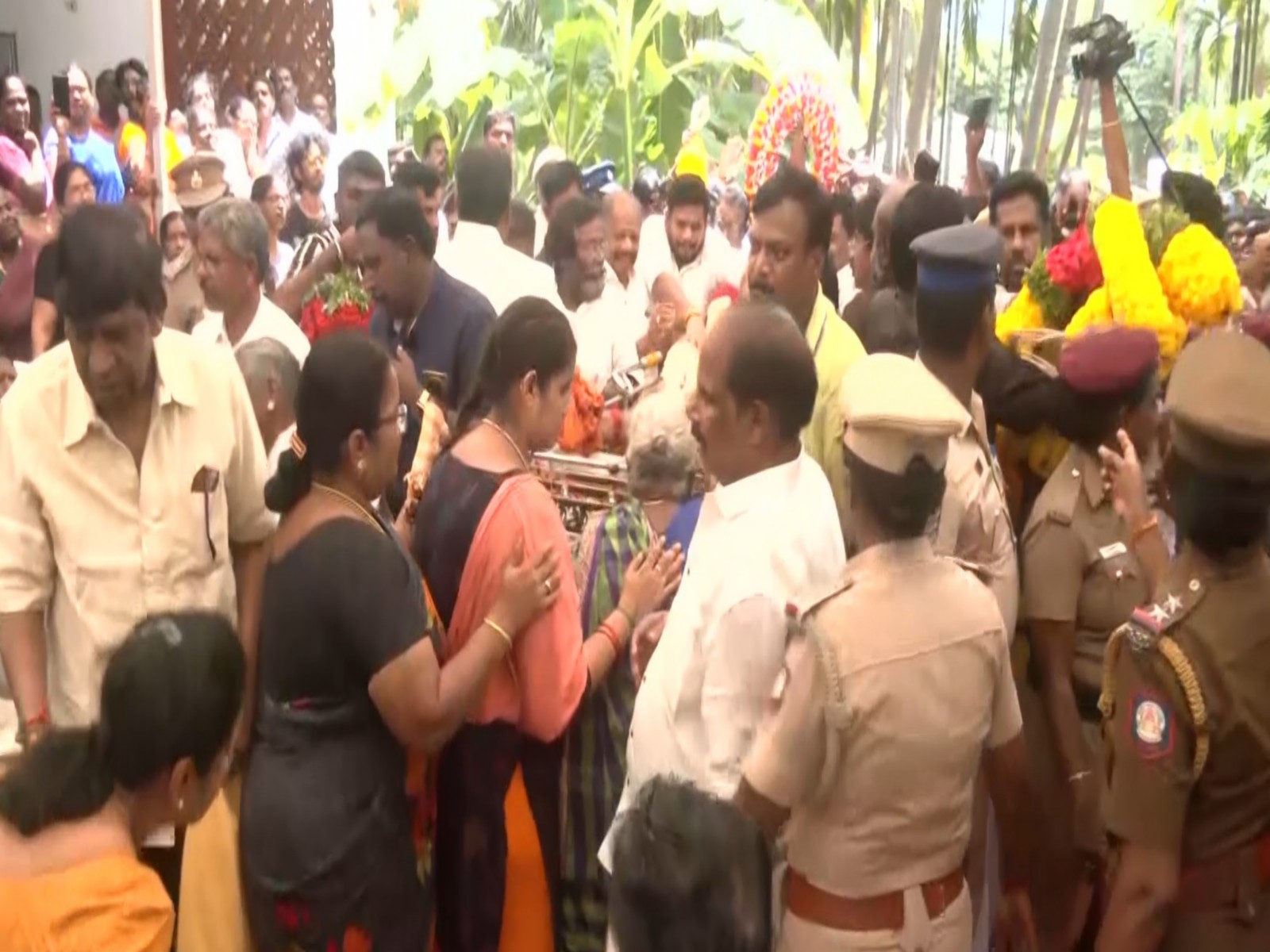 Fans, celebs gather at Theni to pay last respect to Bharathiraja (Photo/ANI) Fans, celebs gather at Theni to pay last respect to Bharathiraja (Photo/ANI)