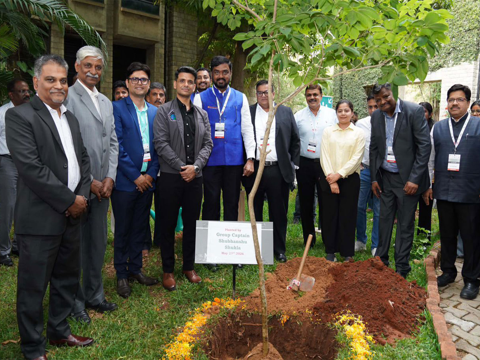 Group Captain Shubhanshu Shukla plants a tree at the Climate Innovation Summit 2026 at IIM Bangalore (Photo/ANI) Group Captain Shubhanshu Shukla plants a tree at the Climate Innovation Summit 2026 at IIM Bangalore (Photo/ANI)