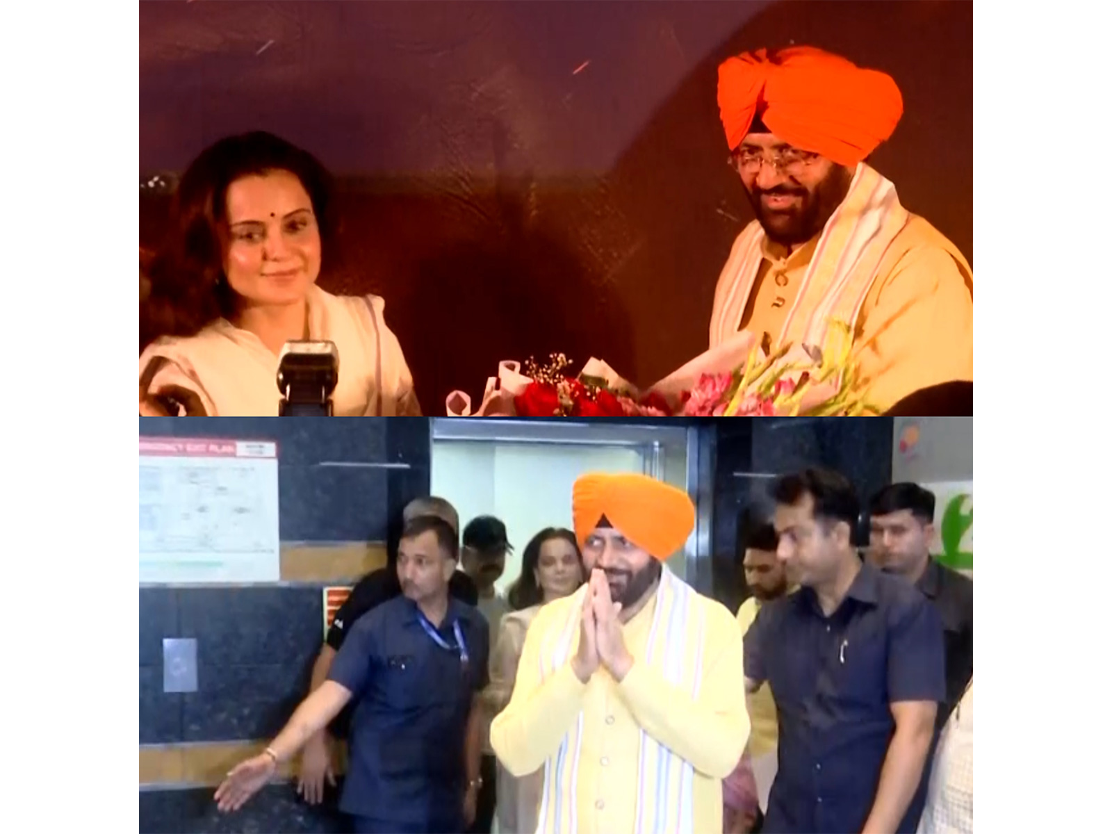 Kangana Ranaut, Haryana CM Nayab Saini at film screening (Photo/ANI) Kangana Ranaut, Haryana CM Nayab Saini at film screening (Photo/ANI)