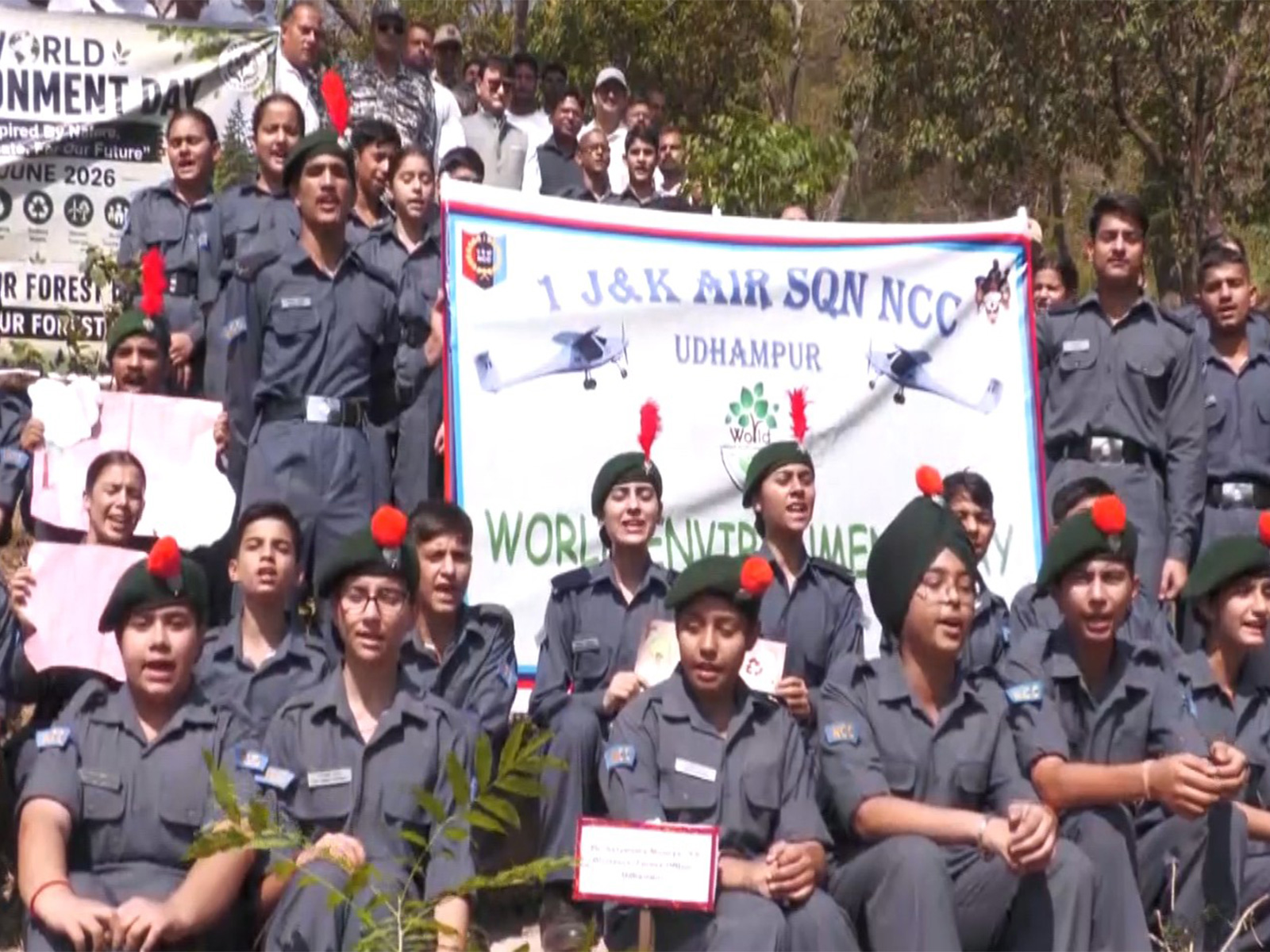 NCC Air Squadron launches massive plantation drive in Udhampur (Photo/ANI)