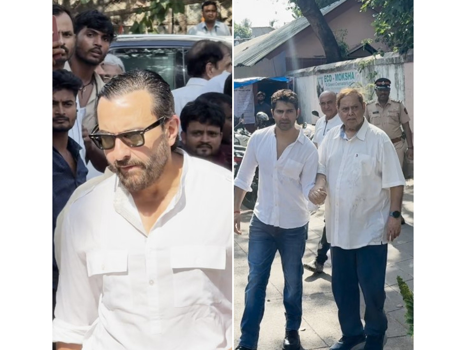 Saif Ali Khan, Varun Dhawan, David Dhawan (Photos/ANI) 