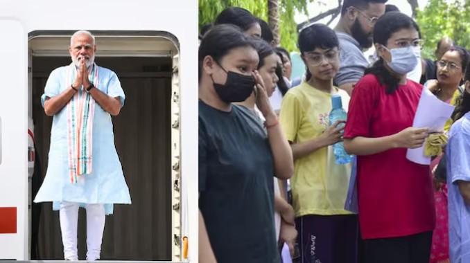 PM Modi waits 45 minutes at airport for NEET students