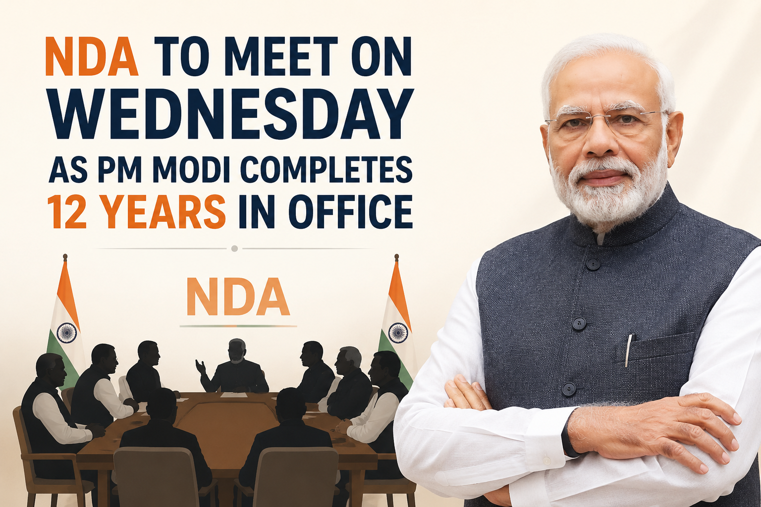 NDA to gather for crucial meeting on Wednesday as PM Modi complete 12 years