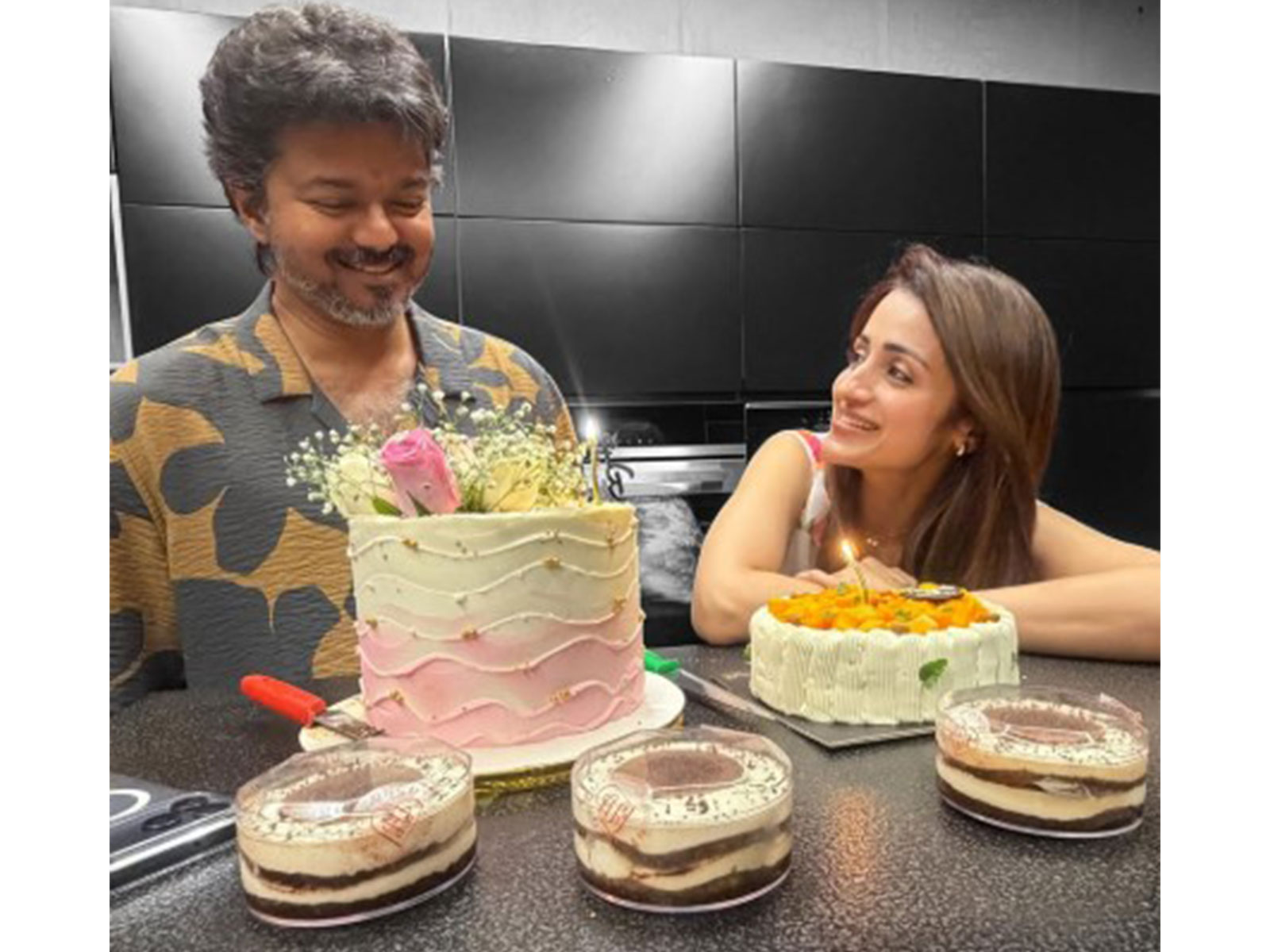 Actor Trisha with TN CM Vijay (Image source:Trisha's Instagram) 