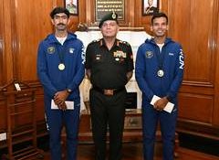 Army Chief Gen Dhiraj Seth felicitates rowers Lakshay, Ujjwal for historic World Rowing Cup Gold
