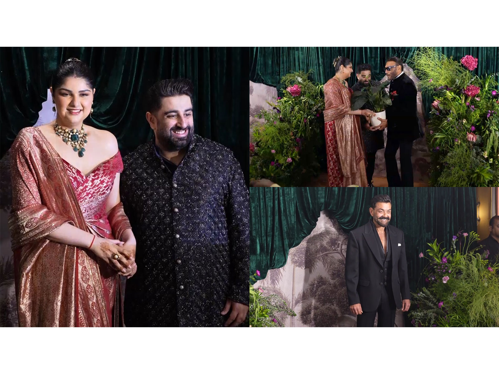 Ashula Kapoor with husband, Jackie Shroff, Bobby Deol (Photos/ANI) Ashula Kapoor with husband, Jackie Shroff, Bobby Deol (Photos/ANI)