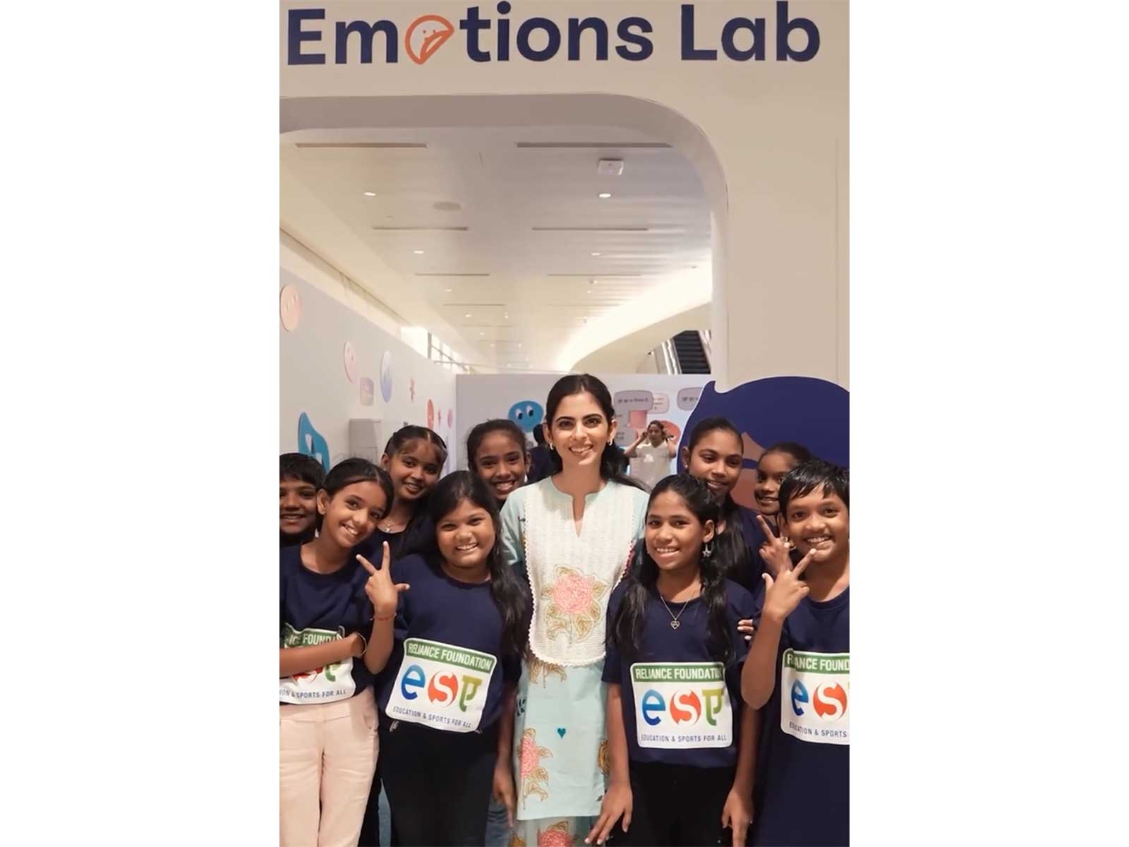 Isha Ambani joins children at opening of Emotions Lab (Photo/Reliance Foundation) Isha Ambani joins children at opening of Emotions Lab (Photo/Reliance Foundation)