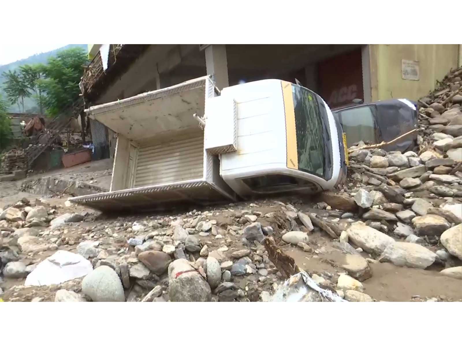 Visuals from landslide in upper reaches of Thathri in Doda, Jammu and Kashmir (Photo/ANI) Visuals from landslide in upper reaches of Thathri in Doda, Jammu and Kashmir (Photo/ANI)