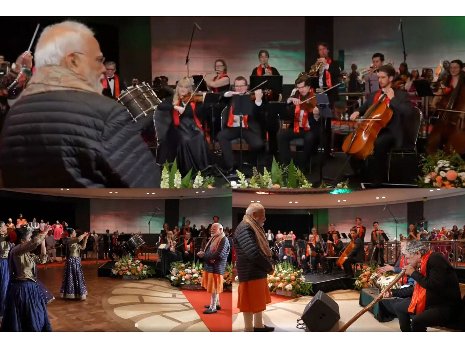 PM Modi enjoying cultural performances during his welcome in Australia (Photo/ANI) PM Modi enjoying cultural performances during his welcome in Australia (Photo/ANI)
