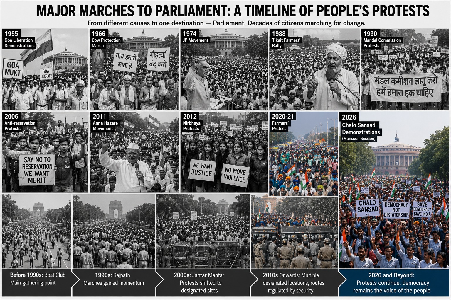 From ‘Sansad Chalo’ to Social Media: The History of Parliament Marches That Shaped India
