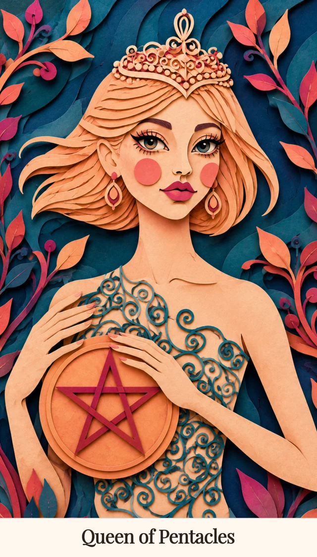 Queen of Pentacles tarot card, Spark Bloom Edition