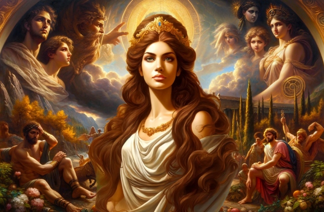 Some of the myths about Hera going on behind her.