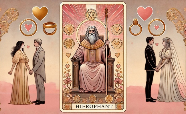 The Hierophant as love outcome in a reading.