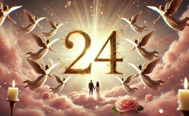 Couple holding hands in love noticing angel number 24.