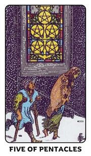 Five of Pentacles Tarot Card
