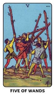 Five of Wands Tarot Card