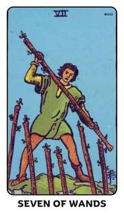 Seven of Wands Tarot Card