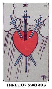 Three of Swords Tarot Card