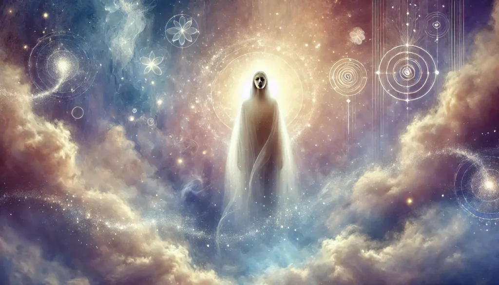 A person with destiny number 11 standing amongst the clouds deep in spiritual contemplation.