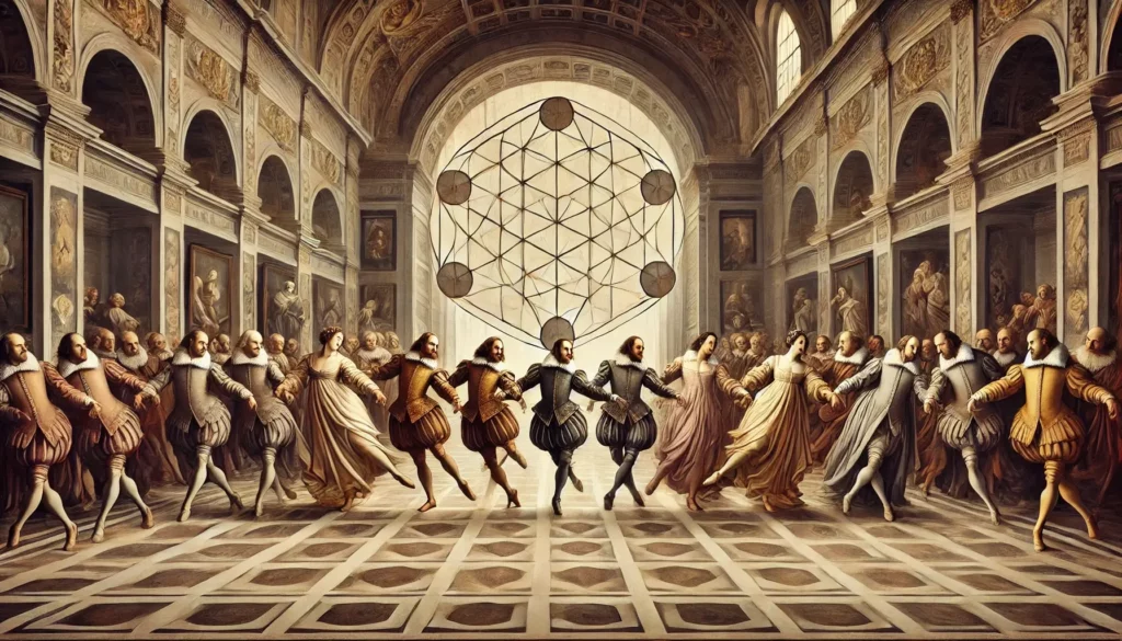 dancers using sacred geometry as the choreography for their dance.