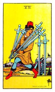 Seven of Swords Tarot card