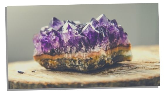 Piece of Amethyst on a table