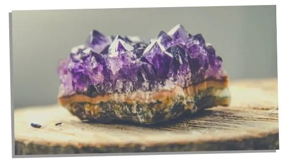 Piece of Amethyst on a table