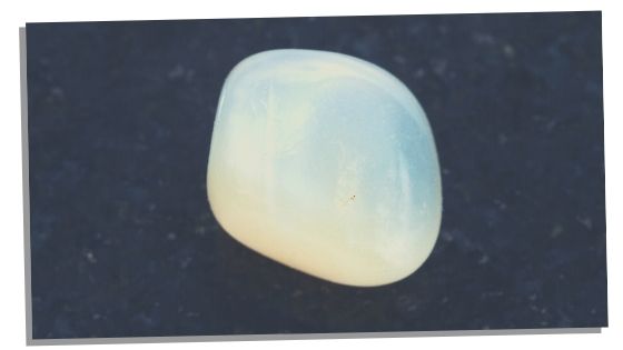 Moonstone on black table