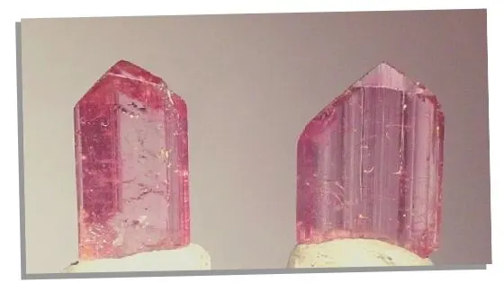 Picture of 2 Pink topaz crystals