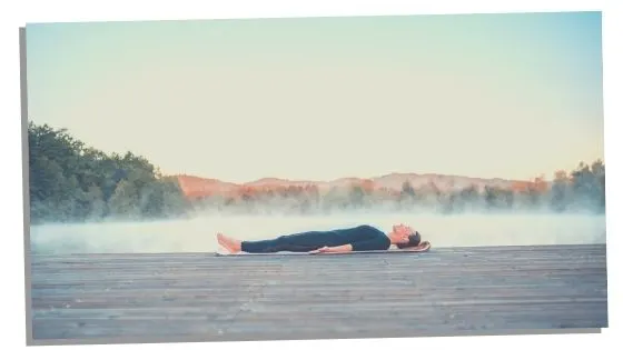 Woman in savasana state